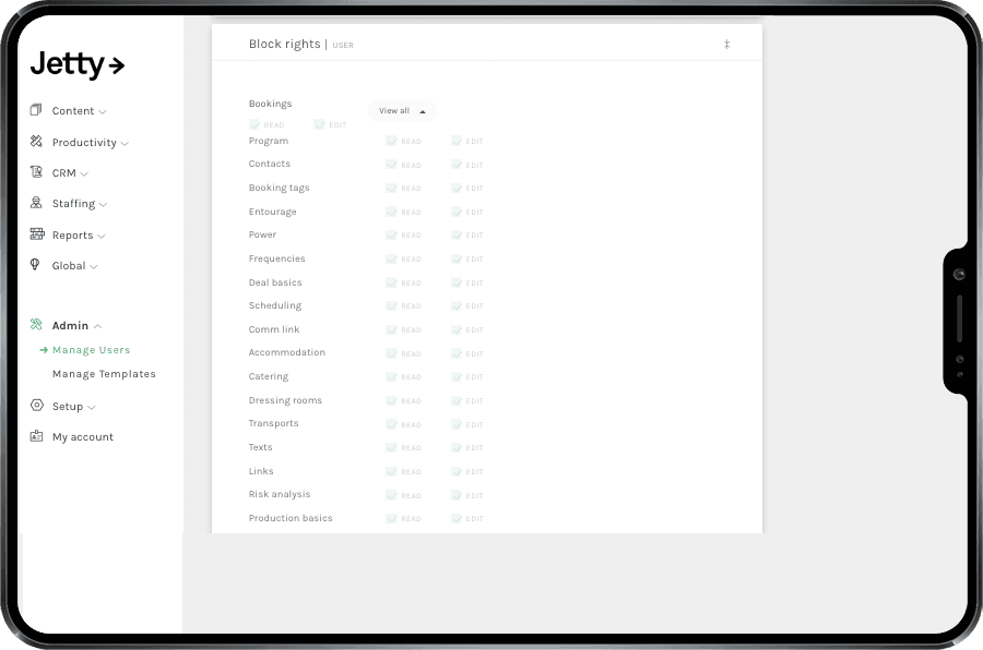 Prevent information overload with powerful user rights management.