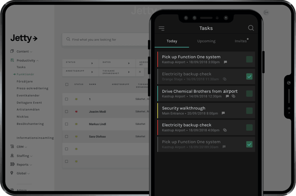Manage your staff with clarity and efficiency using the Jetty App.