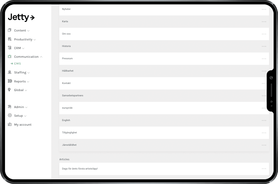 Fuel your website with information about your content directly from Jetty.