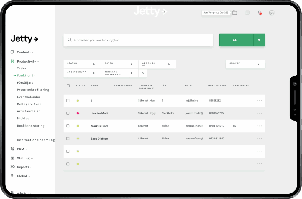 Keep track of the recruitment process for staff or volunteers.