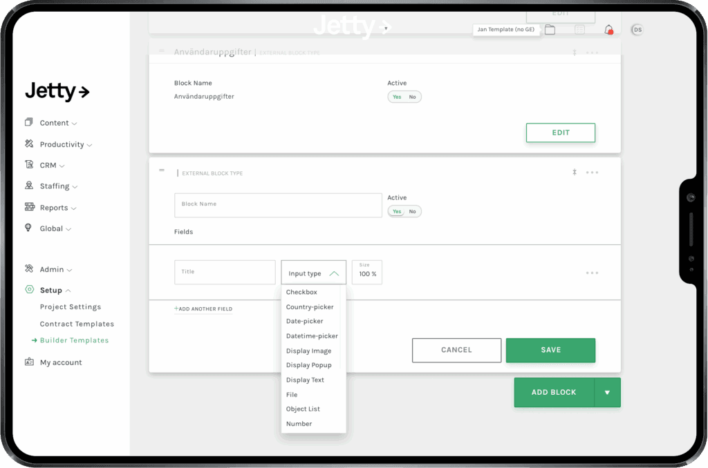 Use Jetty Builder to create workflows and gather information with powerful forms.