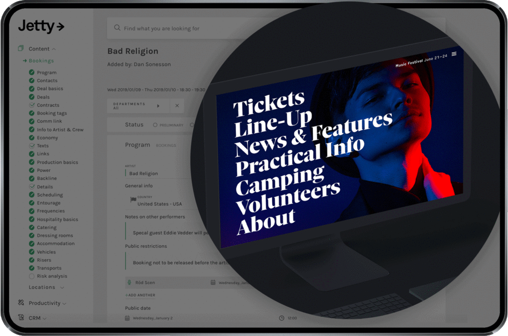 Feed your website with information about your content directly from Jetty.